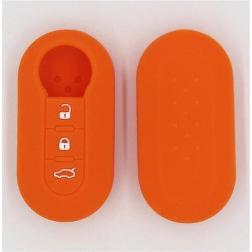 Silicone key Cover Case protect skin set for FIAT Nova strada cabine 2021 500 Panda Punto Bravo Flip Folding 3 button keyless