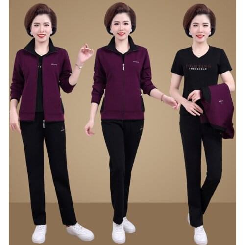 5XL Spring Women Sportswear Tracksuit Loose Jacket+sweatshirt+pant Running Jogging Outfits Casual Workout Set Sport Suit 3PCS