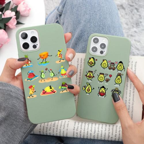 Cute Cartoon Fruit Avocado Soft Silicone Phone Case For iPhone XR X XS 11 Pro Max 12 MiNi 5 5S SE 2020 6 6S 7 8 Plus Back Cover