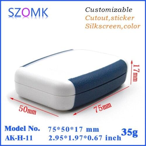 Szomk hot selling power supply 4pcs/lot abs plastic case electronics handheld junction box in orange and dark green 75*50*17mm