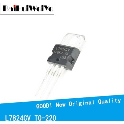 10PCS/LOT L7824 L7824C L7824CV 1.5A/24V TO-220 New and Original IC Chipset MOSFET MOSFT TO220 Three-Terminal Voltage Stabilizer