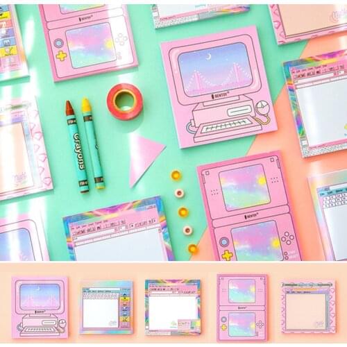 Creative Computer Game Machine Modeling Memo Pad Pink Girl Heart N Times Sticky Notes Memo Notepad Bookmark Gift Stationery