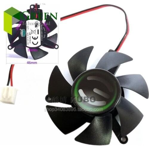 Original Cooler Master FY04510H12SAA 46mm For MSI R6450 6570 6670 V5 Graphics Card Cooler Fan Replacement 39mm 12V 0.20A 2Pin