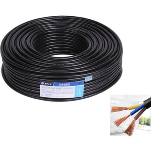 10m 3pin waterproof electrical power cable, 18 AWG 0.75 sq mm extend PVC wire, for waterproof connector floodlight lawn garden