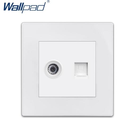 Wallpad TV Data Socket Computer Ethernet RJ45 CAT6 Luxury White PC Panel Wall Week Electricity Outlet Sockets