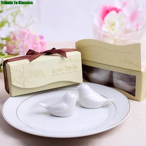 1 set Love Bird Salt & Pepper Shaker Wedding Favors And Gifts For Guests Souvenirs Decoration Event & Party Kitchen Supplies