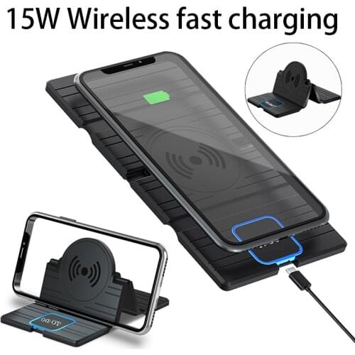 15W Qi Car Wireless Charger Fast Wireless Charging Pad For iPhone 11 Pro Xs Max 8 Samsung Note 9 S10 S9 S8 S7 For Huawei Xiaomi