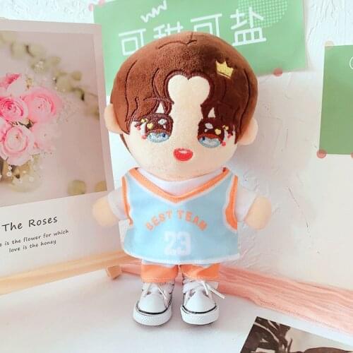 20cm Sean Xiao Xiao Zhan Doll DIY idol sports garment Shirt set Doll Clothes Childrens Christmas gifts for fans