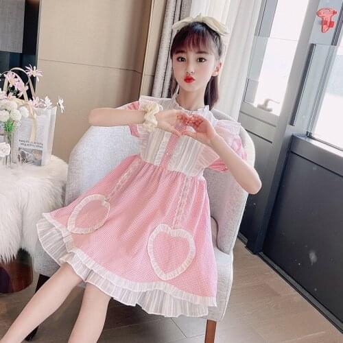 2021 Girls Summer Lolita Flower Dress Teenager Shining Evening Wedding Dress Princess Kid Birthday Dress Children Vestido Clothe