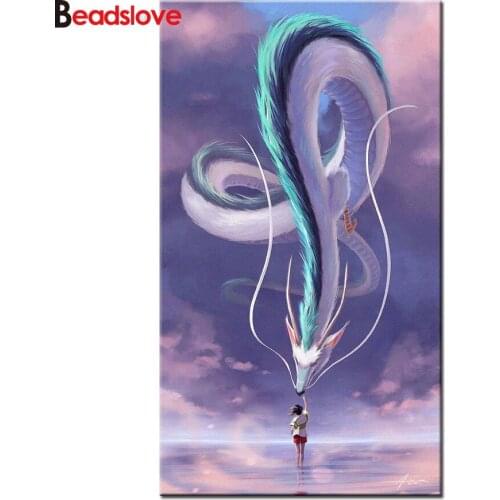 5D Full Diamond Painting Hayao Miyazaki Cross Stitch Spirited Away Rhinestone Mosaic picture Unfinished Diamond Embroidery