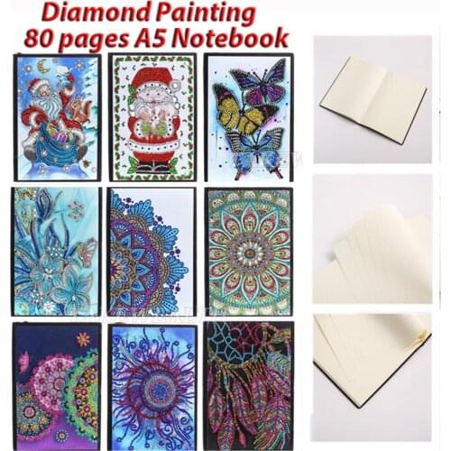 80 Pages A5 Notebook DIY Special Shaped Diamond Painting Notebook Diary Book Santa Claus Diamond Embroidery Christmas gifts
