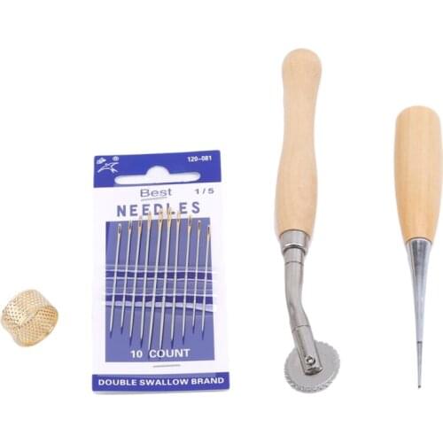 Leather Sewing Needles Stitching Needle Set Thread Thimbles Hand Sewing Repairing Tools For DIY Handmade