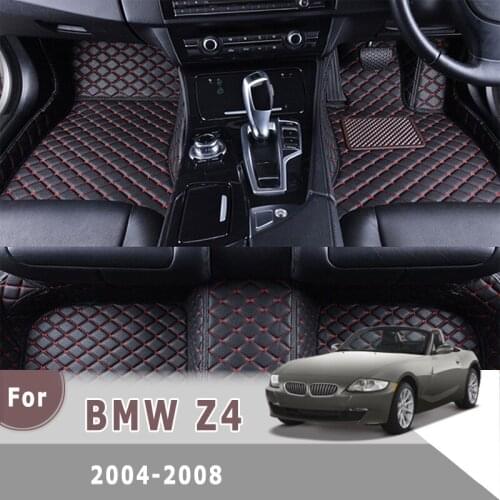 RHD Custom Car Floor Mats For BMW Z4 2008 2007 2006 2005 2004 Leather Carpet Auto Styling Foot Pads Car Accessories Interior Rug