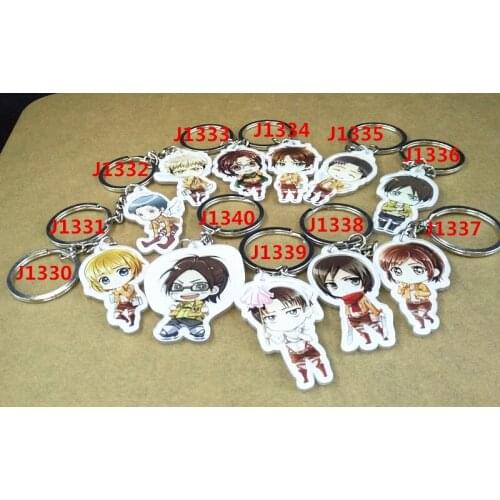 1pcs Animation Attack on Titan Shingeki no Kyojin Hans Zoe Eren Sasha Eren Key Full HolderKeychain Keyrings Portachiavi Pendant