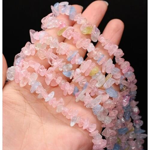 Natural Stone Beads Morganite Irregular Gem Chip Healing Gravel Chips Loose Beads For Women Jewelry Making DIY Bracelet Earring