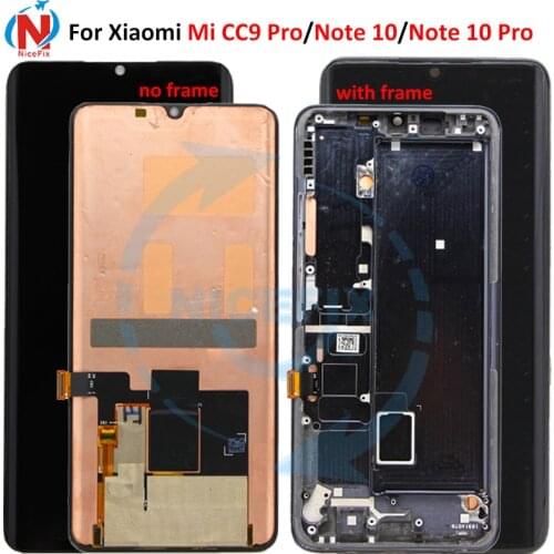 For Xiaomi MI Note 10 Pro LCD Display With Touch Screen Replacement for mi cc9 pro + frame display M1910F4E M1910F4G M1910F4S