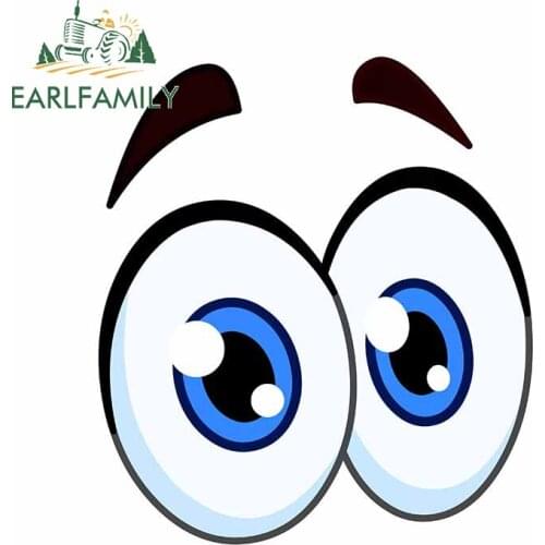 EARLFAMILY 13cm x 11.5cm for Eye Cartoon Vinyl Car Stickers Personality Window Trunk Scratch-proof Waterproof Decal for VAN SUV