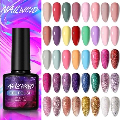 NAILWIND Gel Nail Polish 8ml Varnishes Hybrid Semi Permanent Gel Polish For Nail Art Designed UV LED Top Base Coat Nail Polish