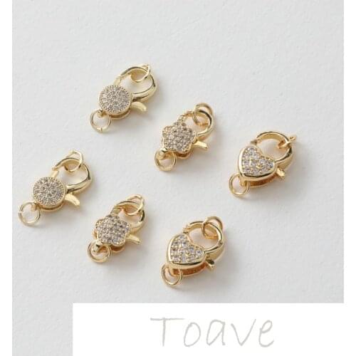14K gold-clad small and exquisite zircon lobster clasp diy necklace bracelet