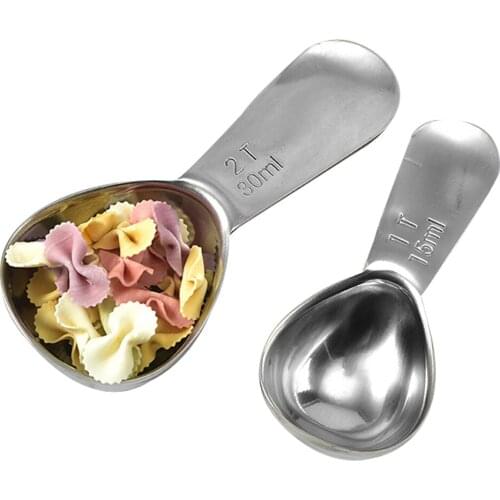 15ML/30ML Metal Baking Measuring Spoon with Scale Stainless Steel Tool for Dry / Liquids Food (Silver) Kitchen Tablespoon