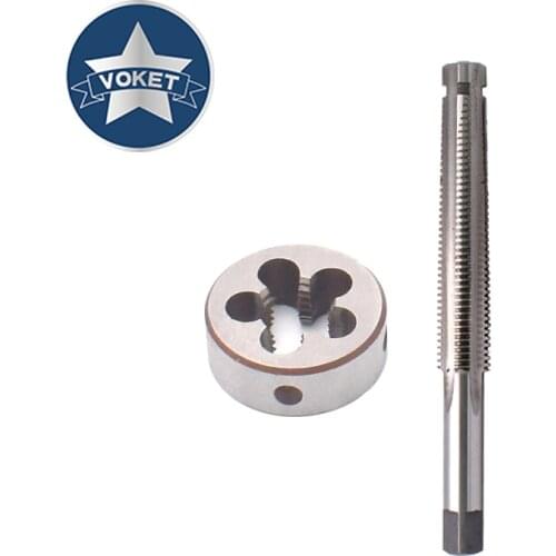 VOKET 1 Set Right hand Metric Trapezoidal tap and Die set TR 8 10 12 14 16 X1.5 X2 X3 X4 thread Screw T R taps Round dies