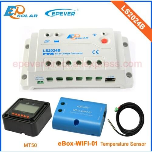 Panel solar EPsolar LS2024B 20a 20amp with temperature sensor+MT50 remote meter and wifi function connect APP use