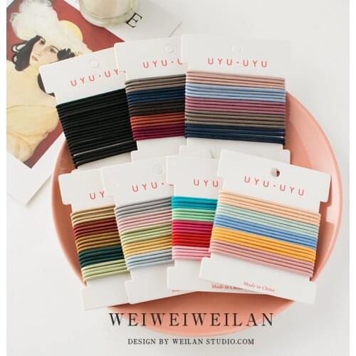 2021 new young girls 20pcs candy color scrunchy women rubber hair bands gum hair tie