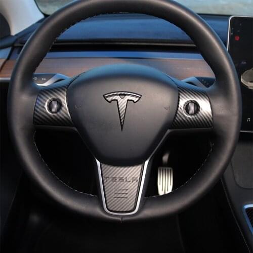 Steering wheel decorative patch carbon fiber pattern suitable for Tesla MODEL3/Y