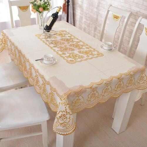Tablecloth European Gilding Pvc Waterproof Defence Oil Avoid Wash Tea Table Cushion Pad Table Cloth