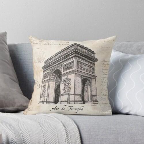 Arc de Triomphe Throw Pillow Cushion Cover Polyester throw pillows case on sofa home living room car seat decor 45x45cm