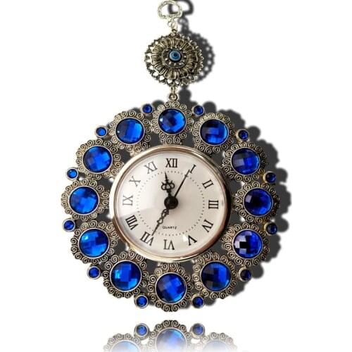 Turkish Blue Eyes Mediterranean Sunflower Pendant Decorations Personality 25*15cm Clock Household Wall Decor