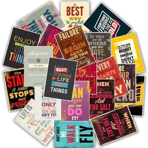 10/25PCS Inspirational Motto Poster Stickers Skateboard Phone Guitar Laptop Fridge Motorcycle Travel Luggage Classic Toy Sticker