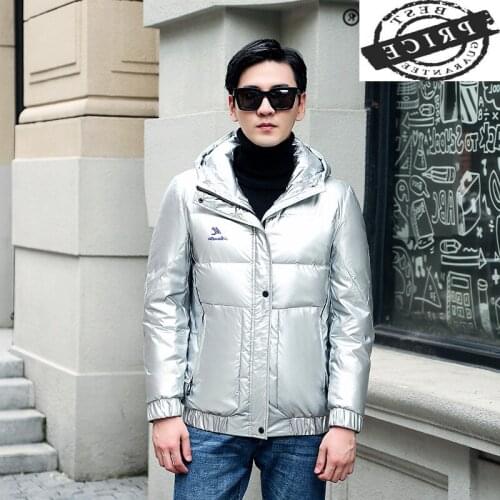 Winter Down Coat Male Thick Warm Down Jacket Men Coat Winter Light White Duck Down Jackets Short Hooded Outwear AM226a