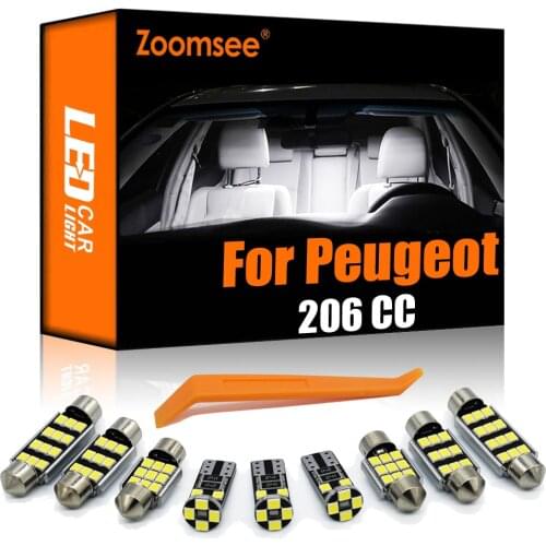 Zoomsee 8Pcs Interior LED For Peugeot 206 CC 2000+ Canbus Vehicle Bulb Indoor Dome Map Reading Trunk No Error Light Car Lamp Kit