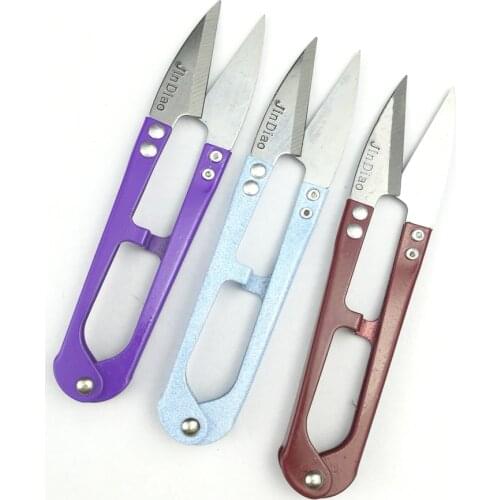 1Pcs Color Random U Shape Clippers Trimming Scissors Sewing Tool Embroidery Snips Beading Thrum Thread Cutter Nippers Mini Sciss
