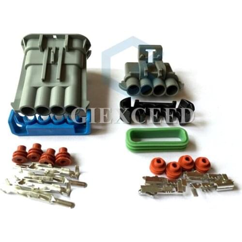 2 Sets 4 Pin Waterproof Wiring Harness Connector Speaker Wire Clip Connectors Socket