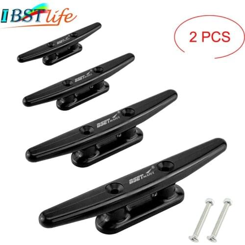 2X Nylon Low Flat Cleat Open Base Cleat With 2 Screws Marine Boat Yacht Deck Line Rope Tie Kayak Canoe Deck Hardware Accessories
