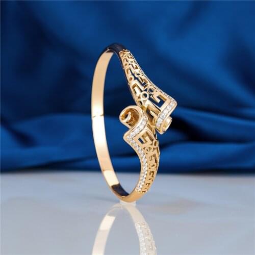 2021 Feb New Bangles Natural Copper Women Bangles Morning glory white Wedding Luxury Fine Classic Jewellry