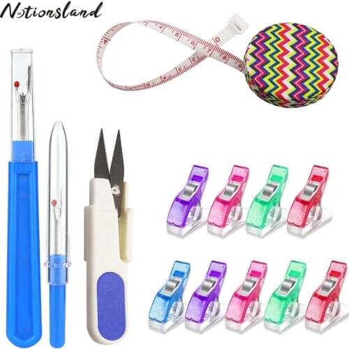 44Pcs/Set Sewing Tools Kit Clips Scissors Thread Ripper Measure Tape DIY Handcraft Craft Supplies Arts and Crafts Sewing Tools