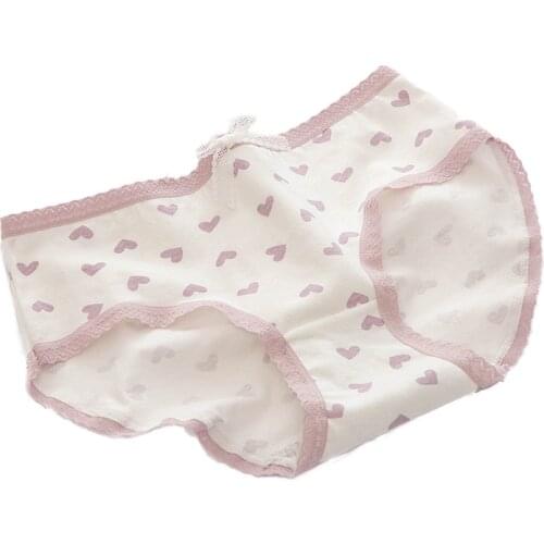 5PCS/LOT Girls Women Panties Cotton Underwear Sexy Lingeries Briefs Breathable Cueca Calcinhas Underpant Girls Cute Panty M-XXL