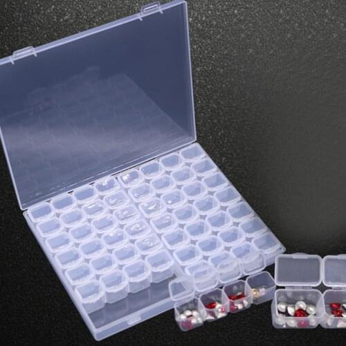 56 Grid Clear Storage Case Nail Jewelry Tool Box with Lid Display Container Nail Set Nail Art Tool Storage Case Jewellery box