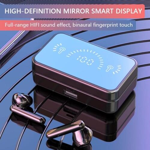 Wireless Headset Bluetooth 5.1 Waterproof Hifi Sound Stereo Music Earphones In-ear HD Call with LED Power Display Charging Case