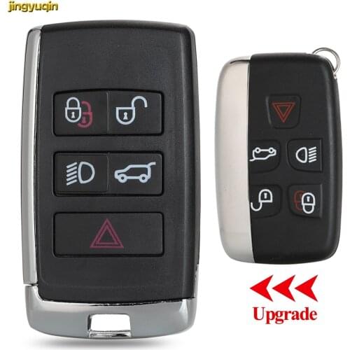 Jingyuqin 5pcs Upgraded Remote Car Key Fob Shell For Land Rover Range Rover LR2 LR4 fit Jaguar F-Pace F-Type XE XF XJ