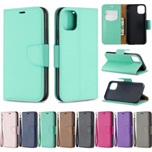 Leather Wallet Case For Iphone 11 Pro Max For Samsung S20 Ultra Note 10 Plus Litchi Leechee Flip Holder ID Card Slot TPU 60PCS