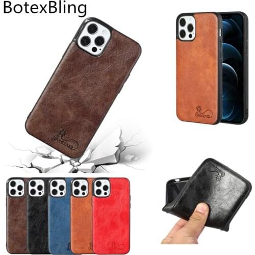 BotexBling Simple men soft leather phone case for iPhone XS MAX case 12 11 Pro max case 6 6S 7 8 plus 12MINI SE2 TPU back cover