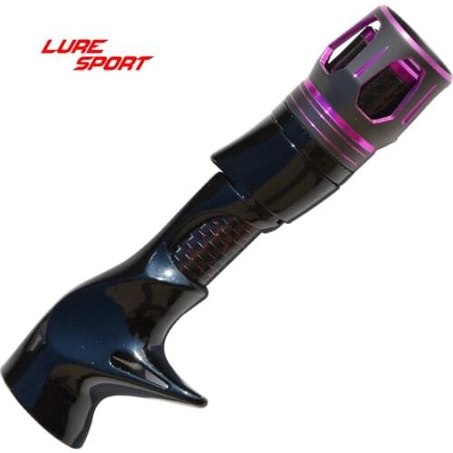 LURESPORT 2pcs ACS Reel Seat Octal window Aluminum Carbon tube PK Cap Black paint Rod Building Component Repair DIY Accessory