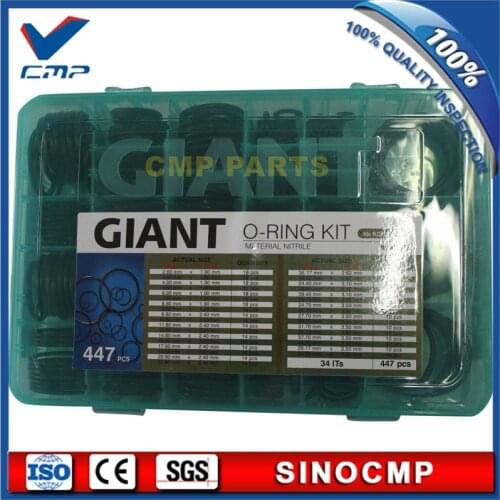 447pcs Giant O-ring Seal Kit Oring Seals for Kobelco SK120-5 Excavator Repair Box , 3 months warranty