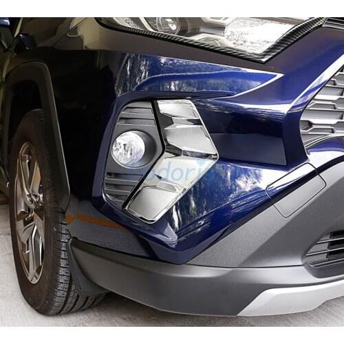 For Toyota RAV4 XA50 2019 2020 Front Fog Lamp Trim Light Cover Frame Panel Chrome Car-Styling Accessories