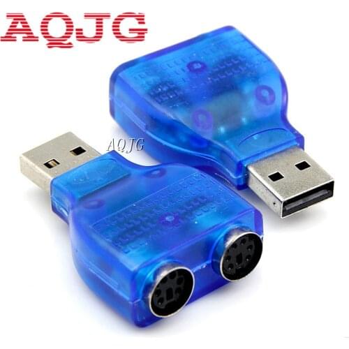USB TO PS2 PS/2 Adapter Keyboard Mouse to USB Converter Adapter Adaptor Connector for Computer Laptop Usb2.0 New Blue AQJG