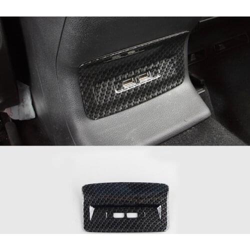 Fit For Skoda Kodiaq 2017 2018 ABS Matte and Carbon fibre Rear Air outlet panel Cover Trim car styling accessories 1pcs